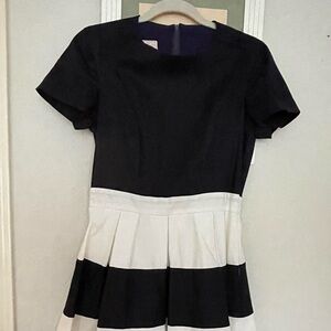 Emily Hallman handmade nautical navy and white striped a-line dress